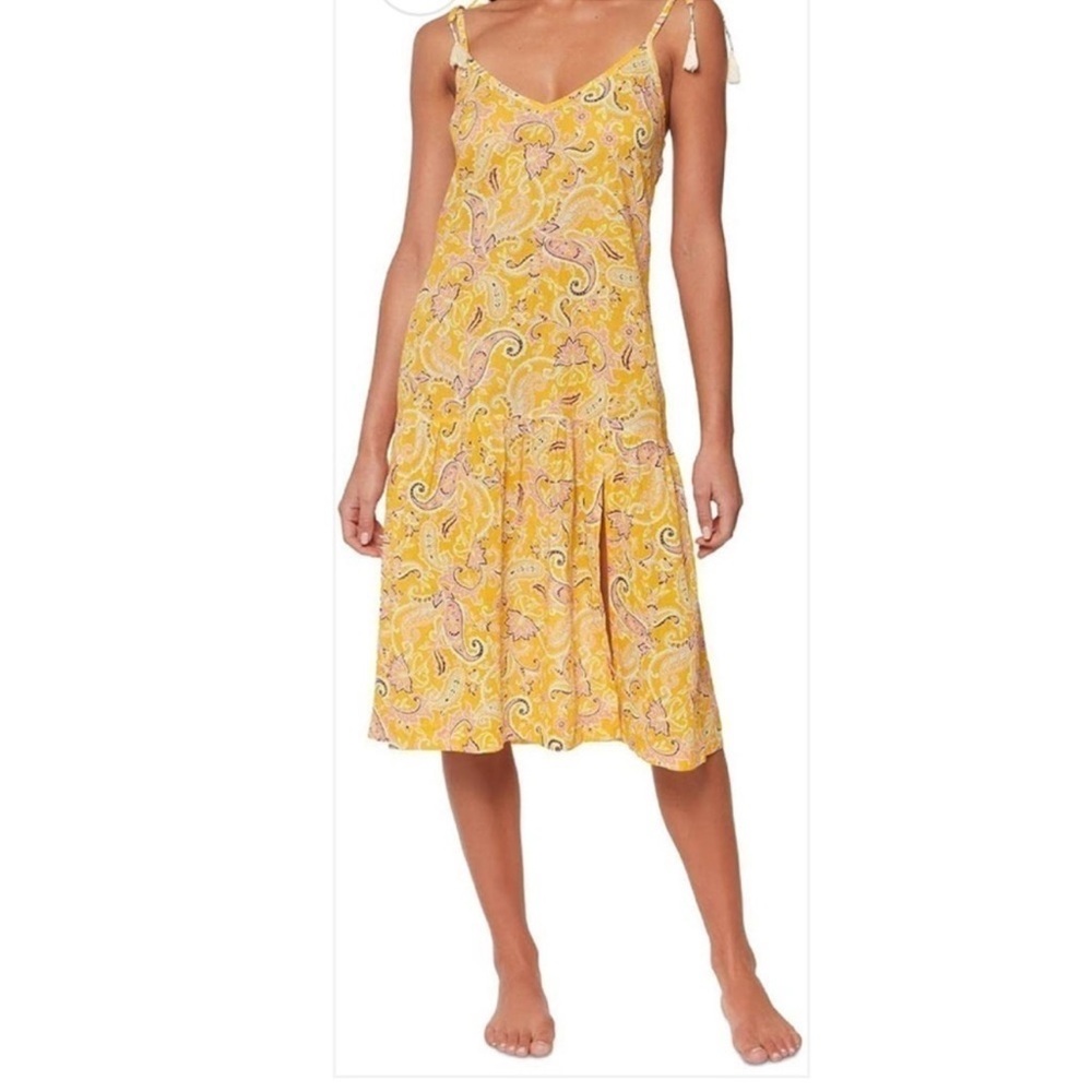 NWT Sanctuary yellow paisley printed midi dress